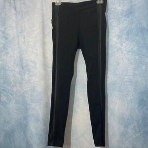 🏵️2for$40🏵️ Athleta Metro Faux Leather Stripe Leggings Black W/ Zippered Pockets